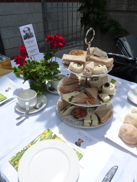 consisted of fruit salad, a variety of dainty sandwiches, a variety of delicious cookies and squares